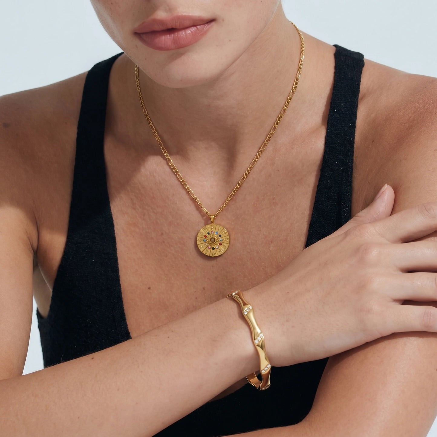 Zodiac Wheel Necklace - 18K Gold Plated