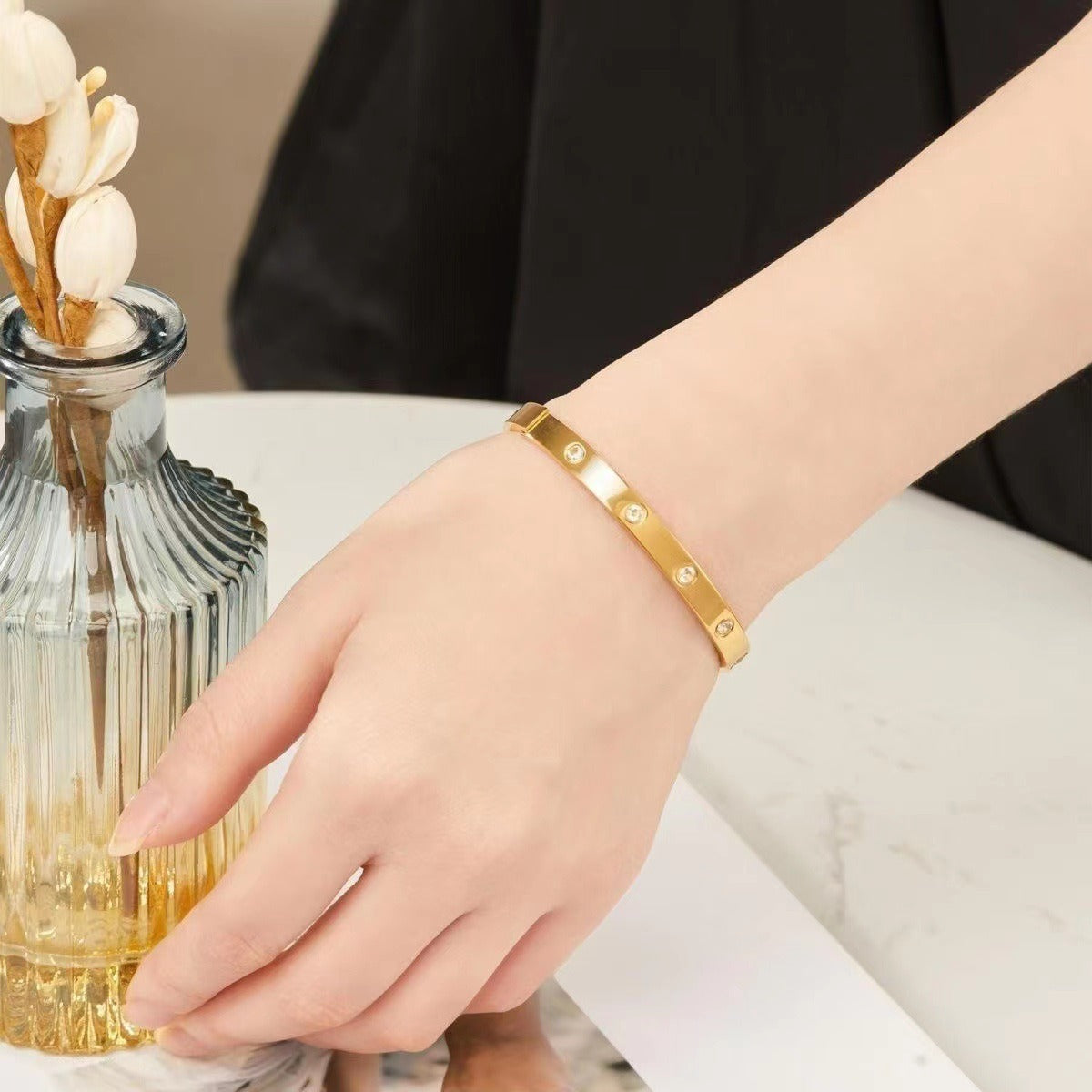 Lovers Stone-Set Bangle