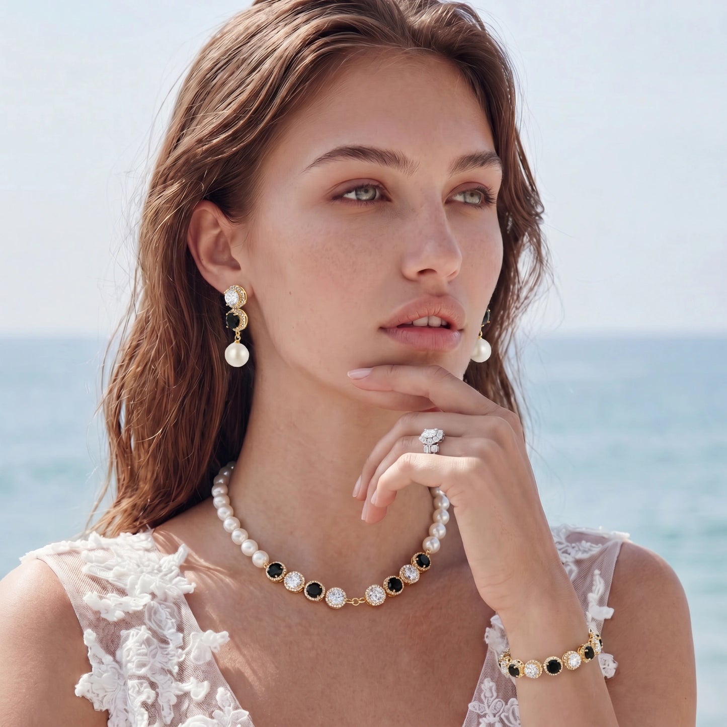 Noir Luxe Set - 14K Gold Plated
