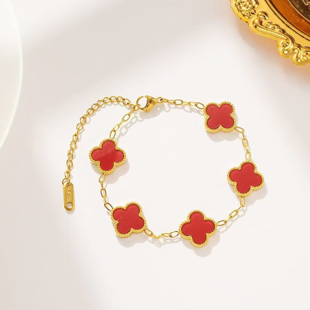 Double-Sided Clover Bracelet - 18K Gold Plated
