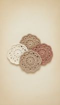Vintage-inspired crochet coaster set