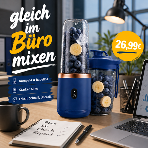Mix & Go Reise-Mixer – Frische Smoothies jederzeit und überall