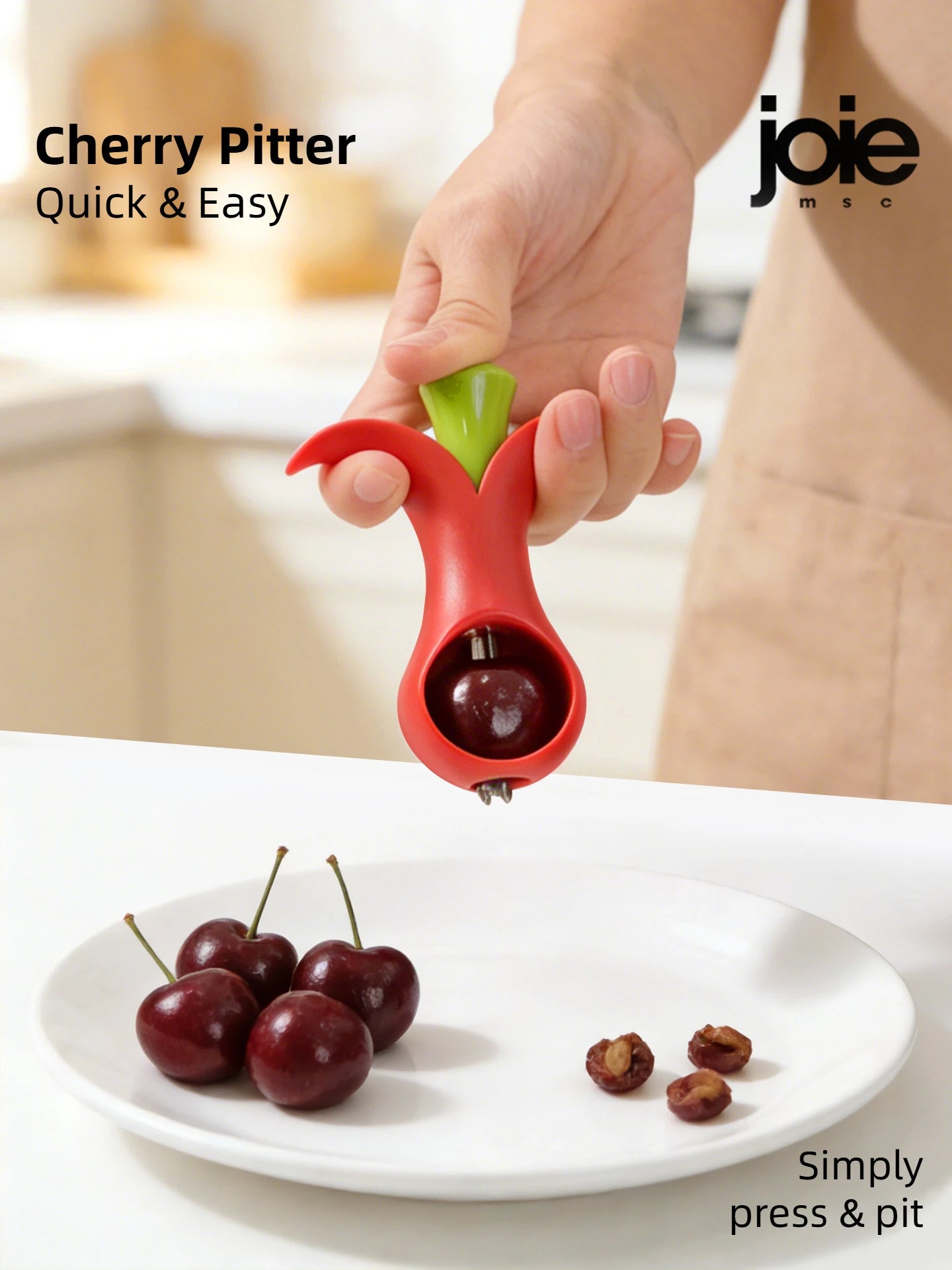 Premium Cherry Pitter – Quick & Easy One-Press Cherry Seed Remover