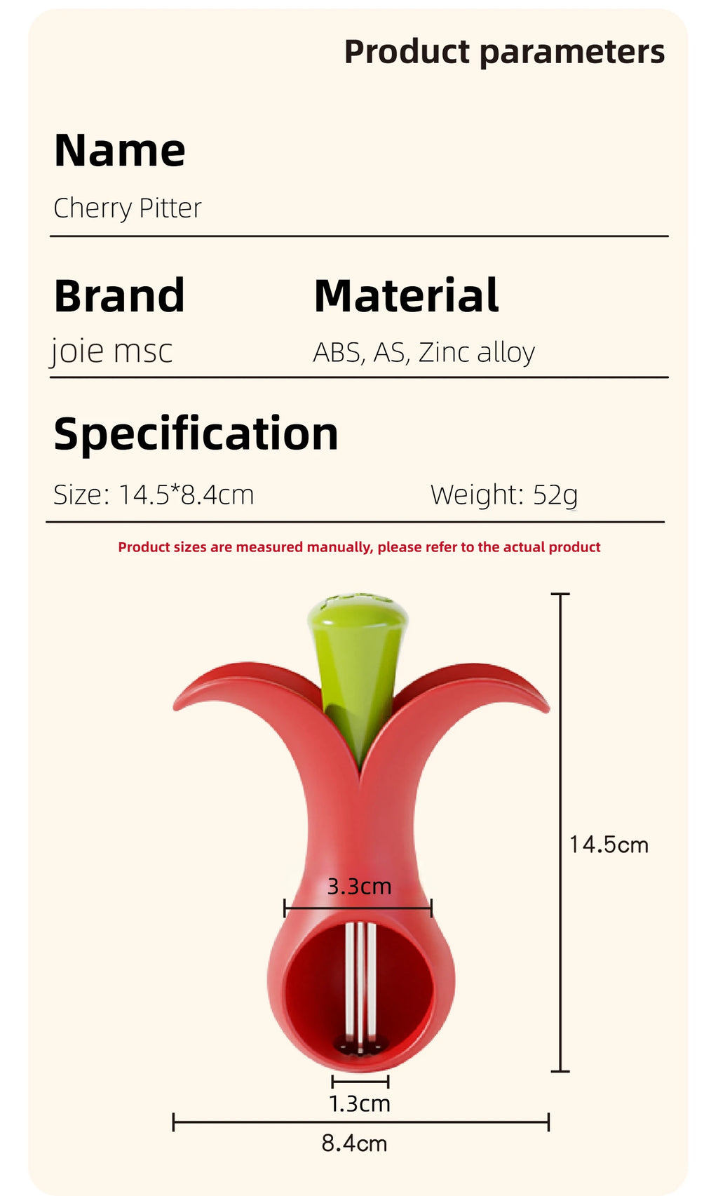 Premium Cherry Pitter – Quick & Easy One-Press Cherry Seed Remover