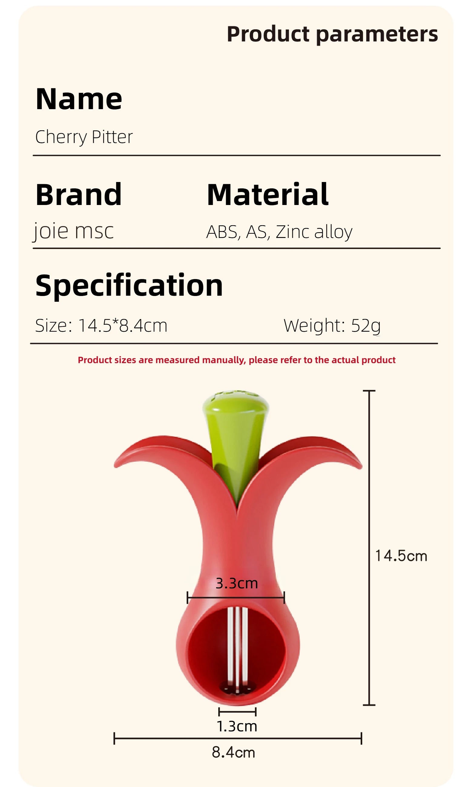 Premium Cherry Pitter – Quick & Easy One-Press Cherry Seed Remover