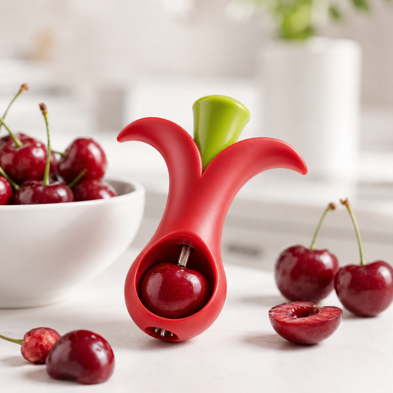 Premium Cherry Pitter – Quick & Easy One-Press Cherry Seed Remover