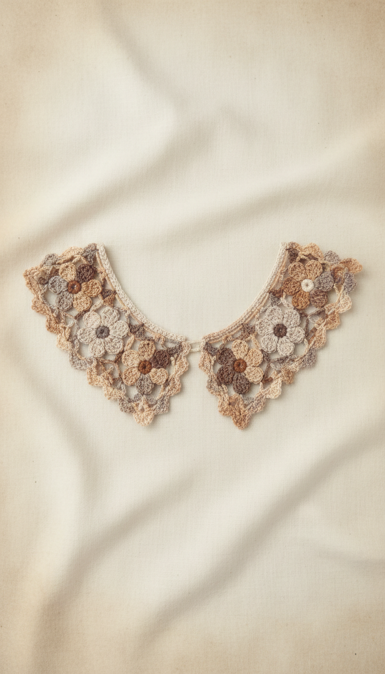 Handmade crochet lace collar